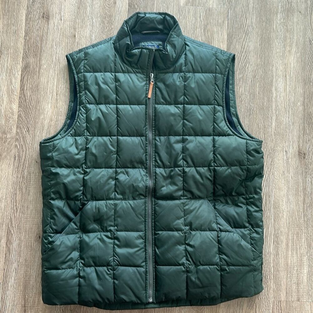 J.Crew Dark Green Box-Quilted PrimaLoft Vest Size XL